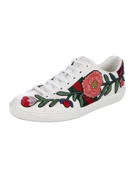 gucci flower trainers|gucci ace metallic snakeskin sneakers.